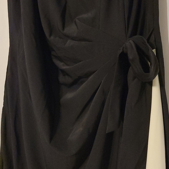 Carmen Marc Valvo Side Tie Color Block Midi Dress - Picture 6 of 11